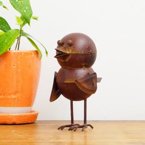 ガーデン オーナメント 置物 おしゃれ 鳥 庭 ブリキ オブジェ 飾り