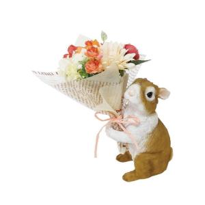 即出荷 ウサギBR 母の日 プレゼント ギフト ブーケ 花束 造花 植物 観葉植物 オブジェ 置物 ウサギ かわいい  CTミニョンブーケ 4208412-02 丸和貿易