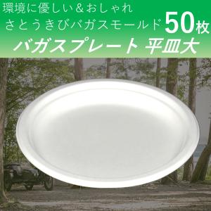 使い捨て皿 エコで丈夫なバガスプレート 平皿大 3仕切り 200枚