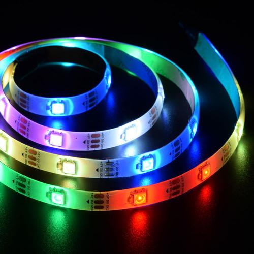 LEDテープライト USB 1m 光が動く流れるRGB 切って使える 簡単貼り付け 50パターン ボ...