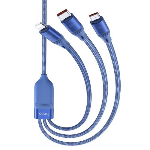 充電ケーブル 3in1 USB to iPhone iPad TypeC microUSB 3台同時...