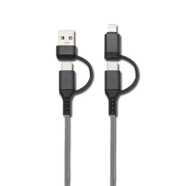 充電ケーブル 1m 4in1 iPhone iPad Type-C USB-A PD充電 最大60W...