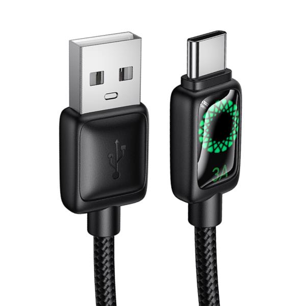 充電ケーブル ナイロン LED 光る USB-A to Type-c  PD60W充電 USB2.0...
