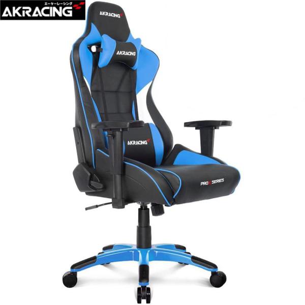 AKレーシングチェア ゲーミングチェア AKRacing PRO-X ブルー V2 オフィスチェア ...