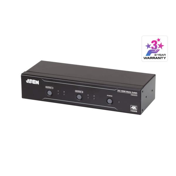 ビデオ切替器 HDMIマトリックススイッチャー 2入力2出力 (4K対応) RS-232 EDID ...