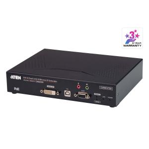 KVM エクステンダー デュアルリンク DVI-D IP-KVM トランスミッター (2K/PoE対応) ラックマウント Auto-MDIX対応 ATEN KE6912T｜e-plaisir-shop