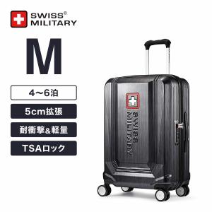 スーツケース Mサイズ 4-6泊 キャリーケース スイスミリタリー グレー 黒 TSAロック ブロッケル SM-Z924-TG｜e-plaisir-shop