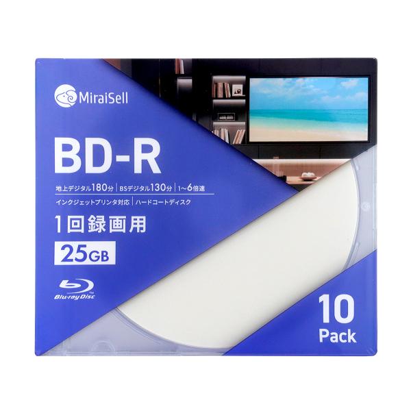 録画用Blu-ray Disc 25GB 1-6倍速 スリムケース 10枚入 まとめ買い 国内サポー...