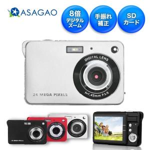 デジタルカメラ デジカメ シルバー 最大 5600 x 4200ピクセル 8倍デジタルズーム ASAGAO Digital Camera New Silver ASCD2-S｜e-plaisir-shop