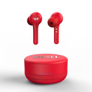 DIESEL ディーゼル ワイヤレスイヤホン イヤフォン Bluetooth iPhone マイク かっこいい レッド 赤 IPX4 防沫仕様 (国内正規品) 45476