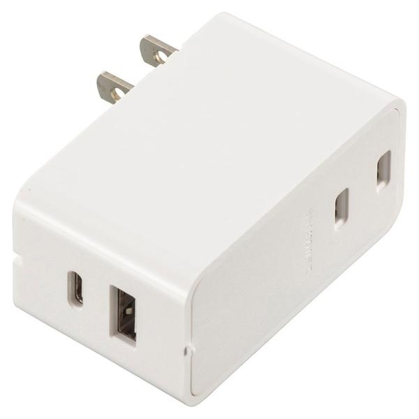 増設できるUSBチャージャー 3.4A PD対応 ホワイト｜HS-A1U2PD-24W 00-109...