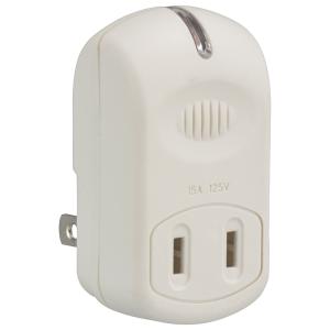 電源タップ 強力雷ガード 1個口 白 ホワイト...の詳細画像1