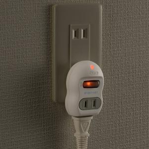 電源タップ 雷ガード 2個口 白 ホワイト_H...の詳細画像1