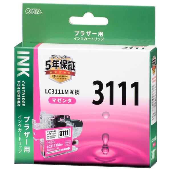 ブラザー互換 LC3111 染料マゼンタ_INK-BR3111-M 01-3873 オーム電機