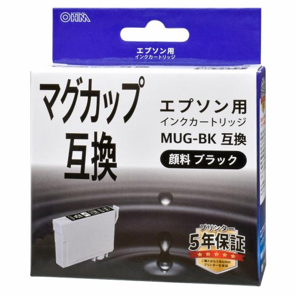 エプソン互換インク マグカップ 顔料ブラック｜INK-EMUG-BK 01-3946 オーム電機