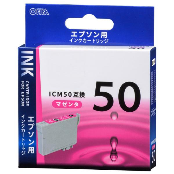 エプソン互換インク ICM50 マゼンタ_INK-E50B-M 01-4098 オーム電機