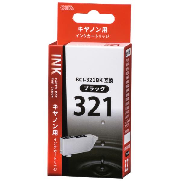 キヤノン互換インク BCI-321BK ブラック_INK-C321B-BK 01-4146 オーム電...