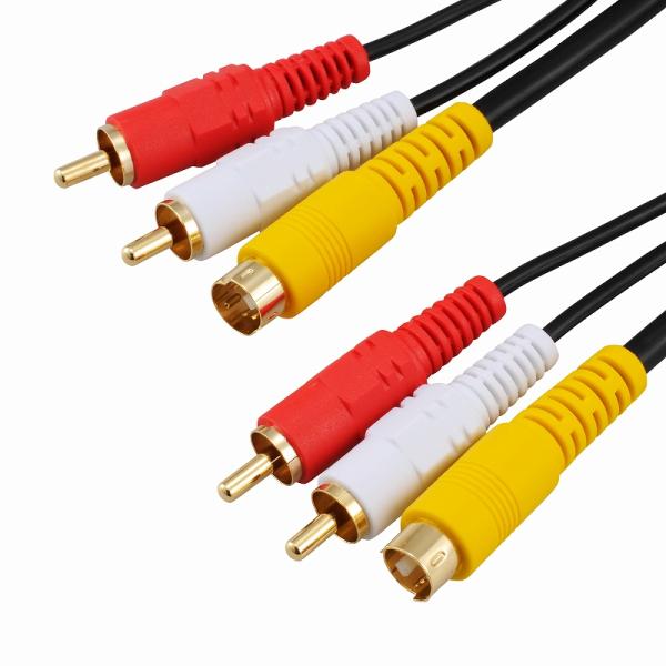 S端子付 ビデオ接続コード ピンプラグ×2+S-ピンプラグ×2+S 2m VIS-C20S2R-K ...