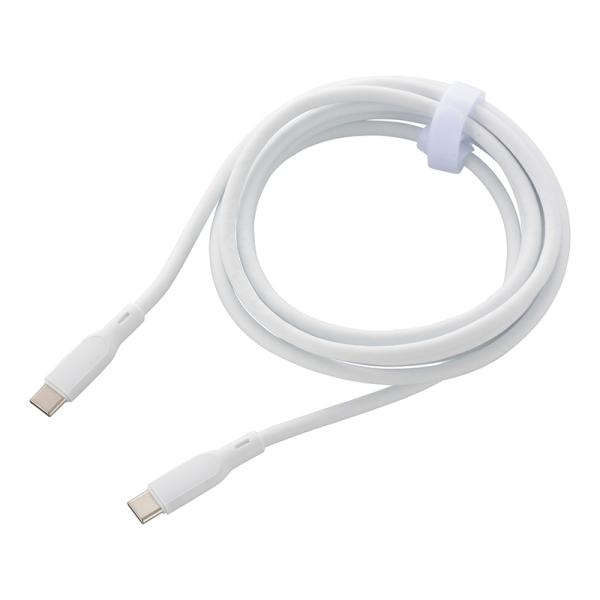 AudioComm なめらかケーブル USB-C to C 2m ホワイト｜SMT-L20SCC-W...