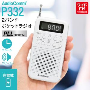 AudioComm ラジオ 小型 ライターサイズラジオ デジタル選局 AM/FM