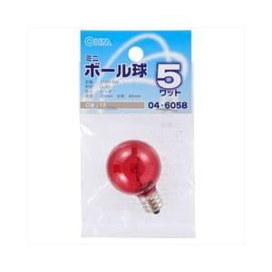 白熱球 ミニボール形 E12 5W G30 レッド_LB-G3205-CR 04-6058 オーム電機｜e-price