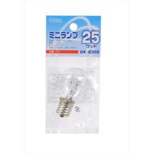 白熱電球 ミニランプ E17 25W クリア LB-S3725-C 04-6355 オーム電機｜e-price
