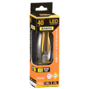 LED電球 フィラメント シャンデリア球 E26 40形 調光器対応 電球色 クリア 全方向 LDC4L/D C6 06-3489 OHM