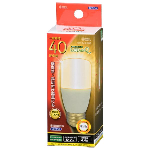 LED電球 T形 E26 40形相当 電球色｜LDT4L-G IG92 06-3743 OHM オー...