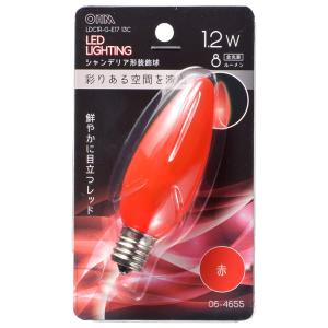 LED電球 シャンデリア電球形 E17/1.2W 赤 クリア｜LDC1R-G-E17 13C 06-4655｜e-price