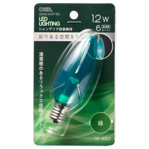 LED電球 シャンデリア電球形 E17/1.2W 緑 クリア｜LDC1G-G-E17 13C 06-4657｜e-price