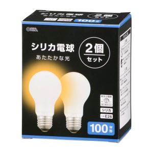 OHM（オーム電機） 長寿命白熱電球 E26 60W形 シリカ 2個セット｜LB