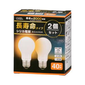 長寿命白熱電球 E26 40W形 シリカ オーム電機