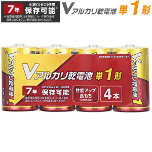 Vアルカリ乾電池 単1形 4本パック｜LR20VN4S 08-4030 オーム電機 OHM｜e-price