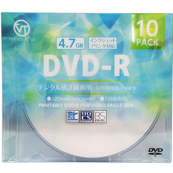 ヴァーテックス 録画用DVD-R 16倍速 10枚ケース DR-120DVX.10CA 13-325...