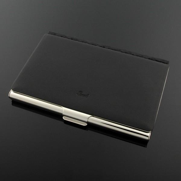 1-46451-10 坪田パール 名刺 カードケース 手縫いブラック