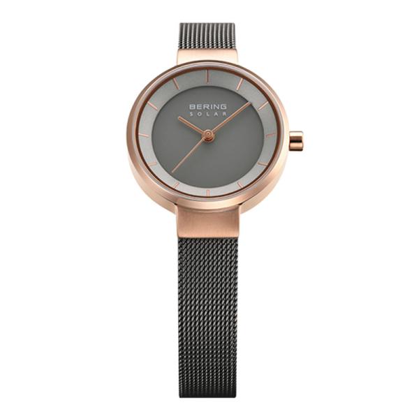 BERING ベーリング 14627-369 スカンジナビアソーラー グレー×ローズゴールド レディ...