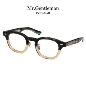 Mr.Gentleman EYEWEAR ミスタージェントルマンアイウェア JIMMY 46mm Col.K  Dark Green Swirl to White Marble メガネ ボストンタイプ 正規取扱店