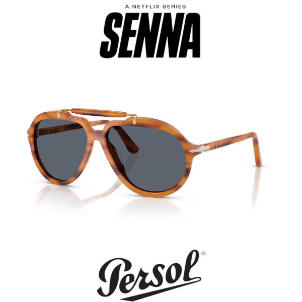 Persol ペルソール 0202S Col.960/R5(Striped Brown/Blue) ...