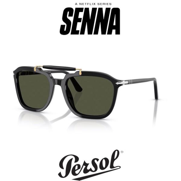 Persol ペルソール 0203S Col.95/31(Black/Green) Netflix「...