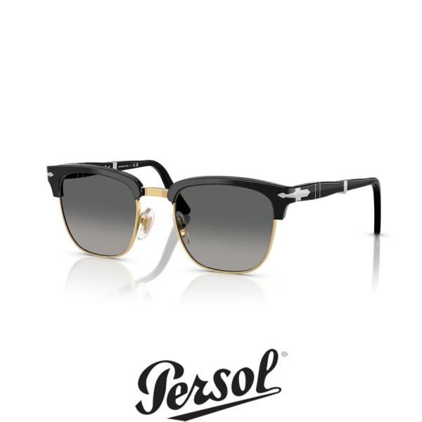 Persol ペルソール 3375S Col.122571 黒×ゴールド(レンズ:グラデーショングレ...