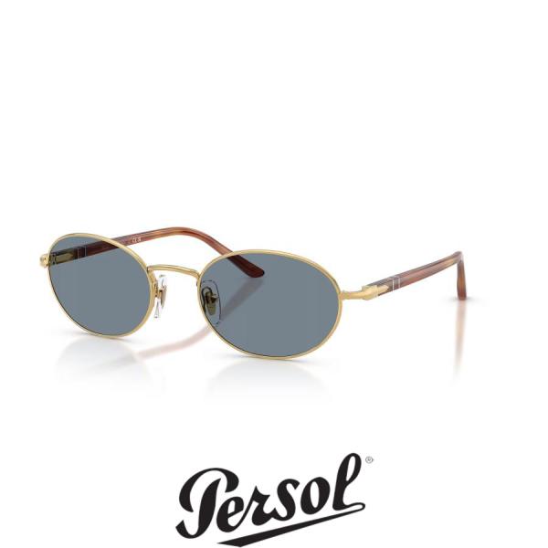 Persol ペルソール 1018S Col.113256 Gold/Light Blue オーバル...
