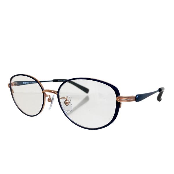 RIDOL リドル R-201 Col.3 マットピンクゴールド / ダークブルー 国産チタン製眼鏡...