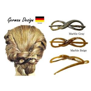 ヘアピンドイツ製 マーブルカラー 8の字型 スライドピン 8.7ｃｍ