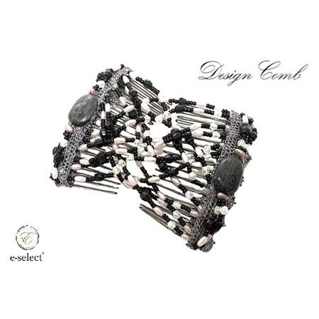 ダブルコーム ツインコーム ビーズランダムパーツ クロスビーズ ブラック