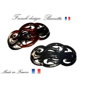 フランス製 バレッタ 透かし彫り調 デザイン   (9.4ｃｍ )