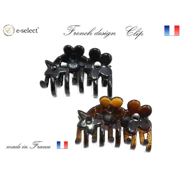 フランス製 バンスクリップ 花&amp;星 Sサイズ(6.0cm)【宅配便のみ】