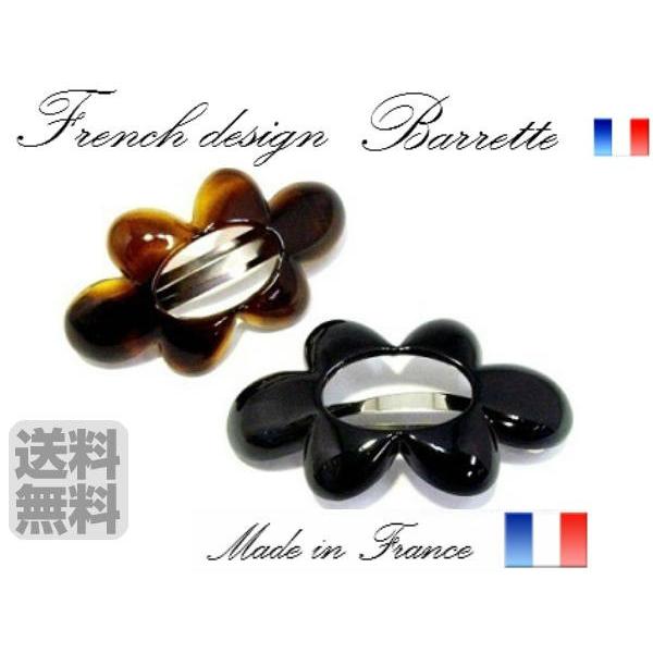フランス デザイン バレッタ 花形 中抜き型（8.5ｃｍ）