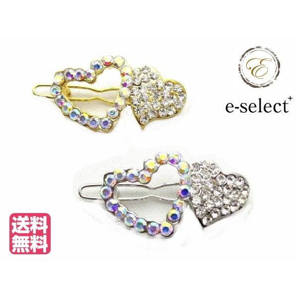 バレッタ ハート＆ハート中抜き 4.0cm