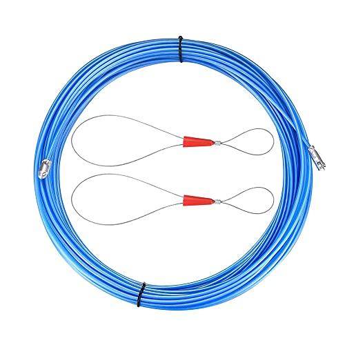 Renjzle 通線工具 15mスチールワイヤー 通線ワイヤー よりもどしジョイントワイヤー ロープ...