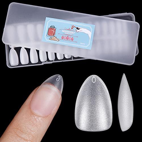 Missgooey ネイルチップ ショートアーモンド サンディング済みネイルチップ 300枚セット ...